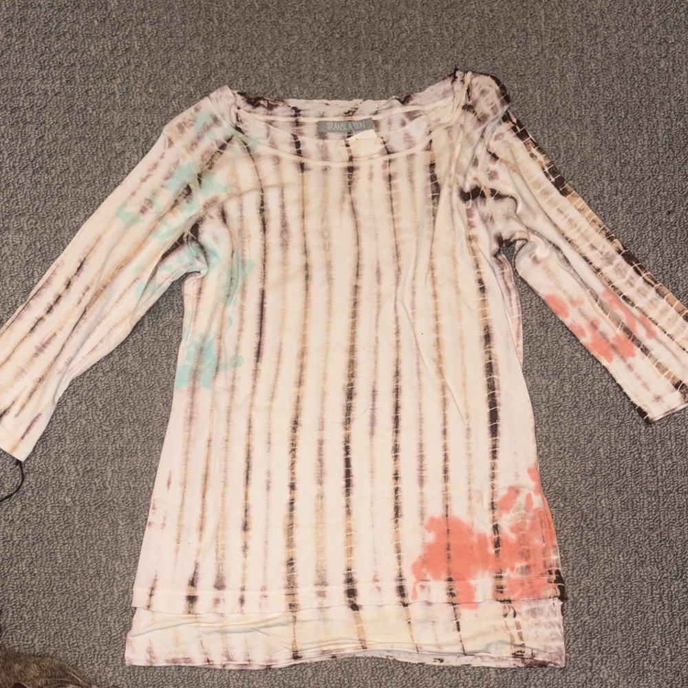 NWT Translation 3/4 Sleeve Tie Dye Top
